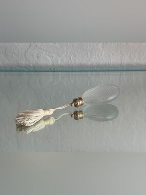 Vintage Frosted Glass Perfume Bottle with Tassel - Empty bottle